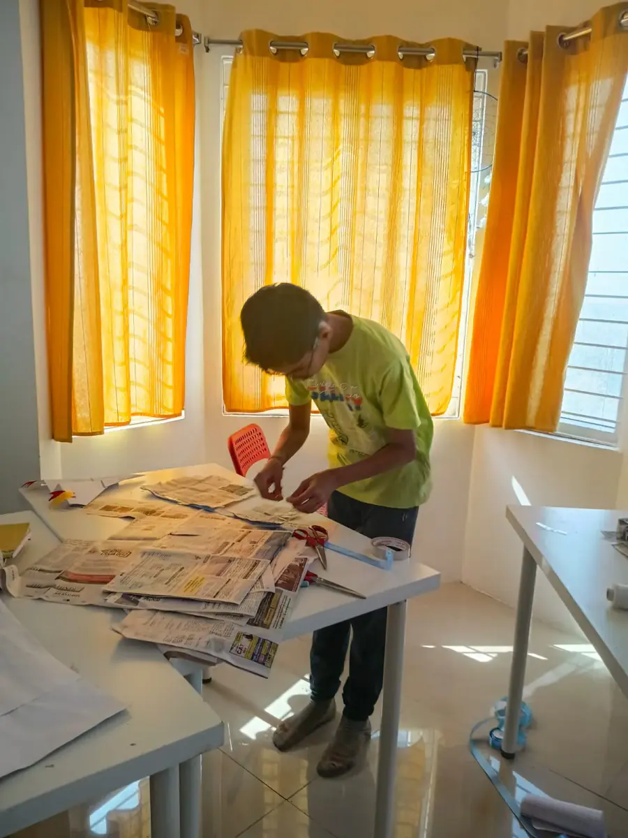 Student working